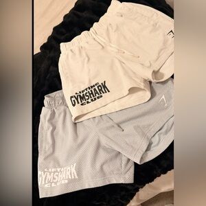Gymshark Men’s Mesh Shorts size M pack of 2, white and light blue